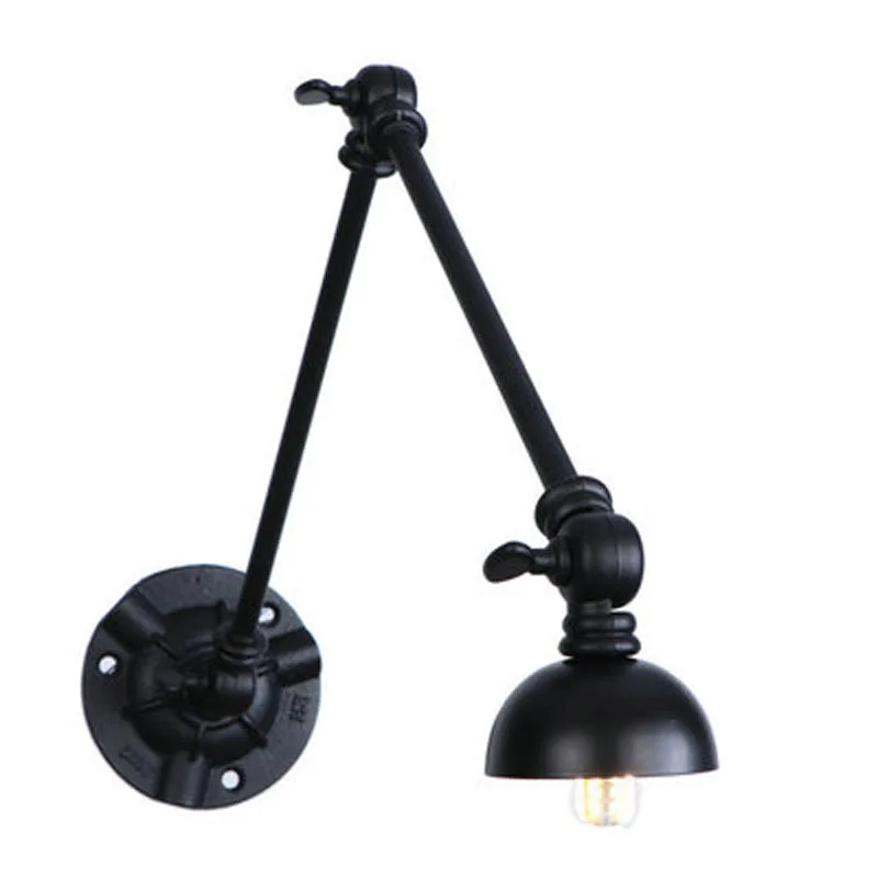 

Retro Wall Lamp Three Section Single Head Wrought Iron American Industrial Wall Lights Telescopic Folding Coffee Bar Restaurant