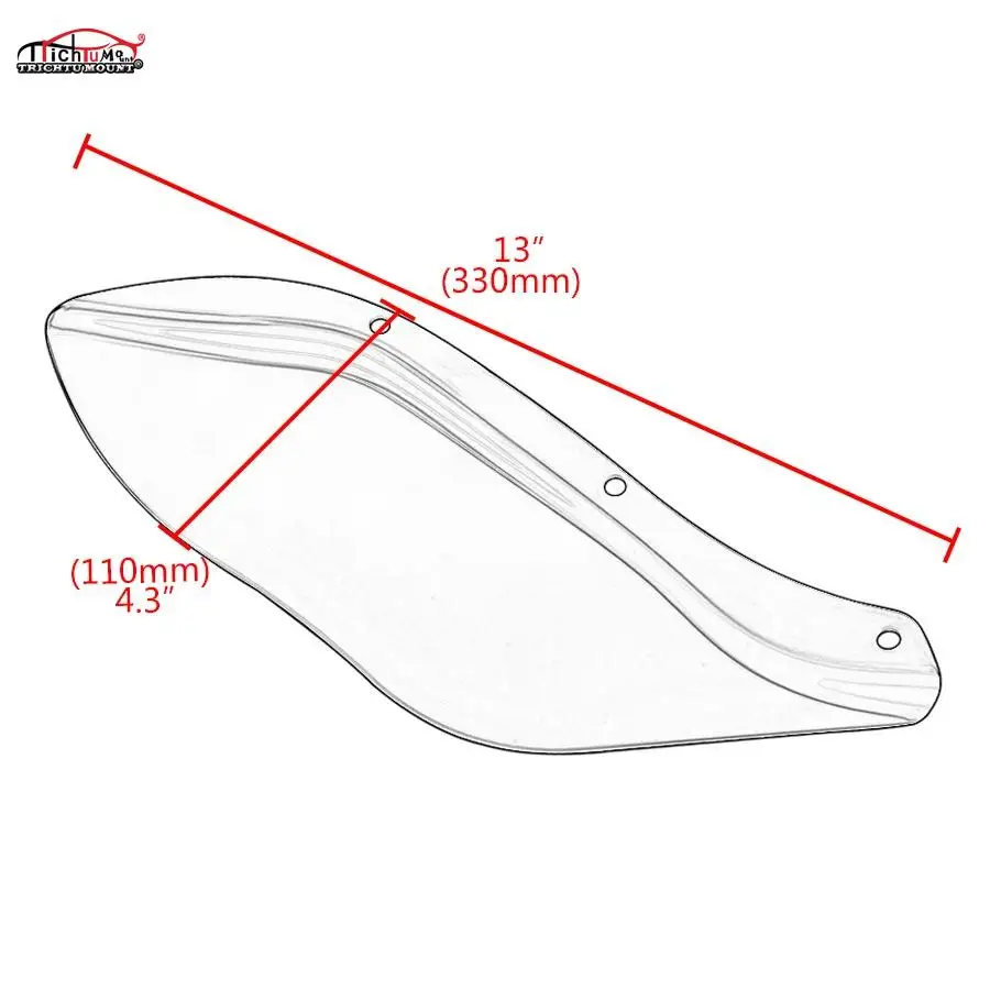 Черное боковое крыло лобового стекла мотоцикла дефлектор воздуха летучая мышь