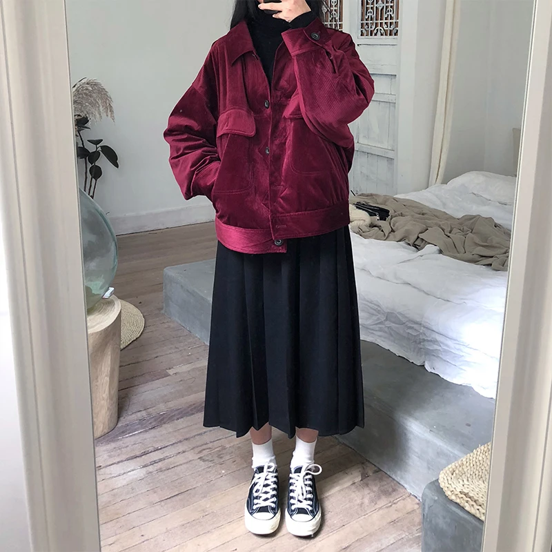 

3 colors 2019 Spring Autumn Female long Skirts Women High Waist long pleated Skirt solid color a line skirt womens (X150)