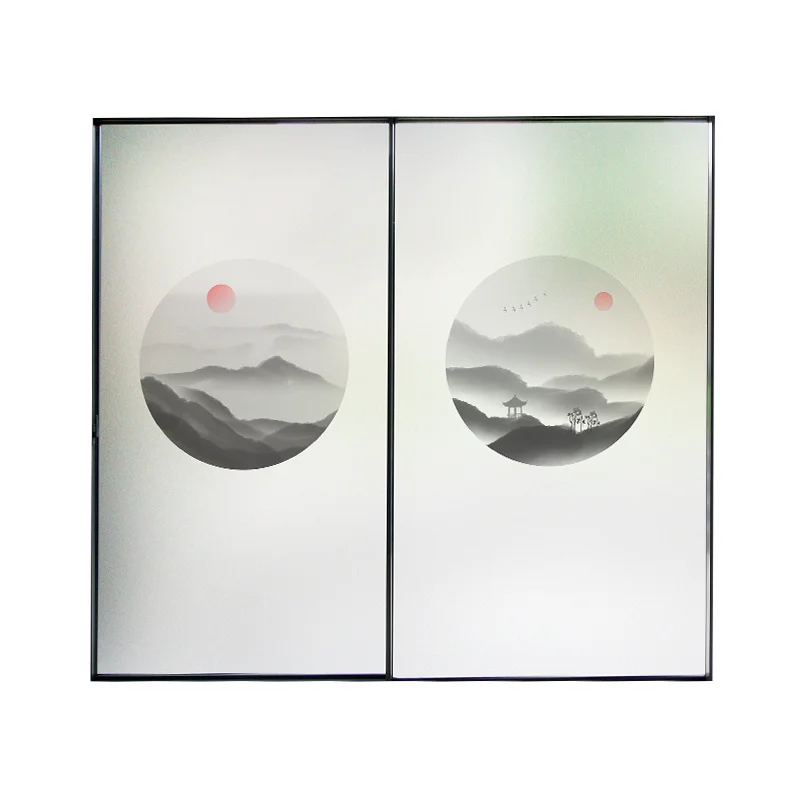 

Стационарная прозрачная стеклянная пленка индивидуального размера, китайская чернильная живопись, стильная Тонировочная пленка для домаш...
