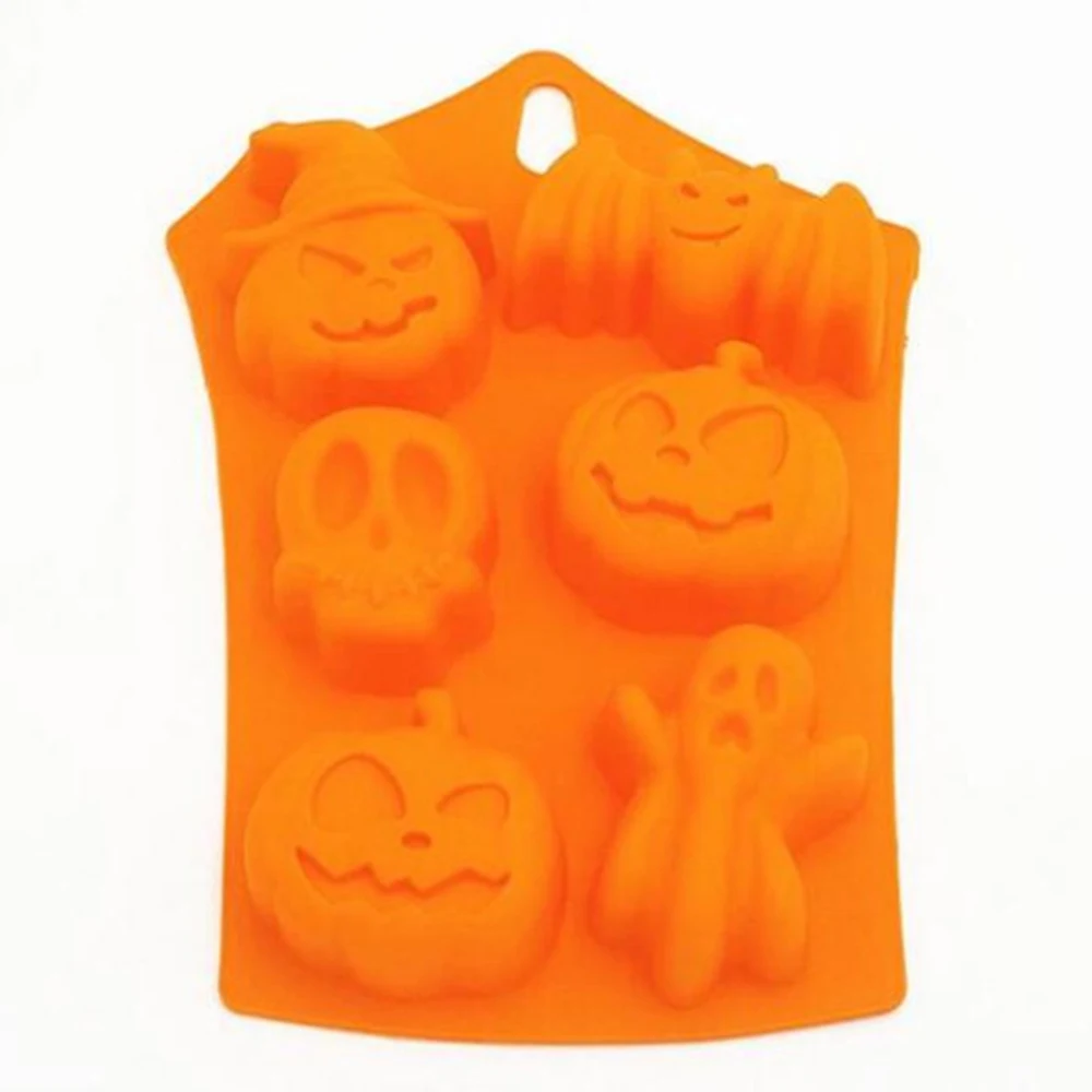 

Halloween Holiday Style Silicone Cake Mold 6 Cavities Pumpkin Ghost Bat Shape Cookies Chocolate Molds DIY Cake Baking Tools
