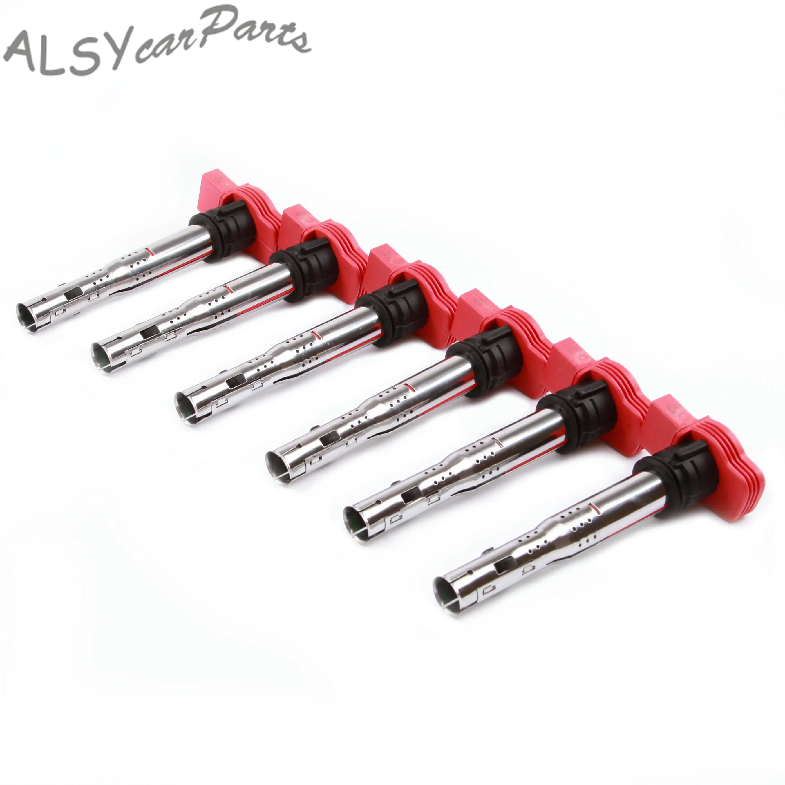 YIMIOEMO 6 красный катушки зажигания пакеты UF 529 для VW Touareg Audi R8 A4 A5 A6 Allroad RS6 A8 Q5 Q7 V6 V8