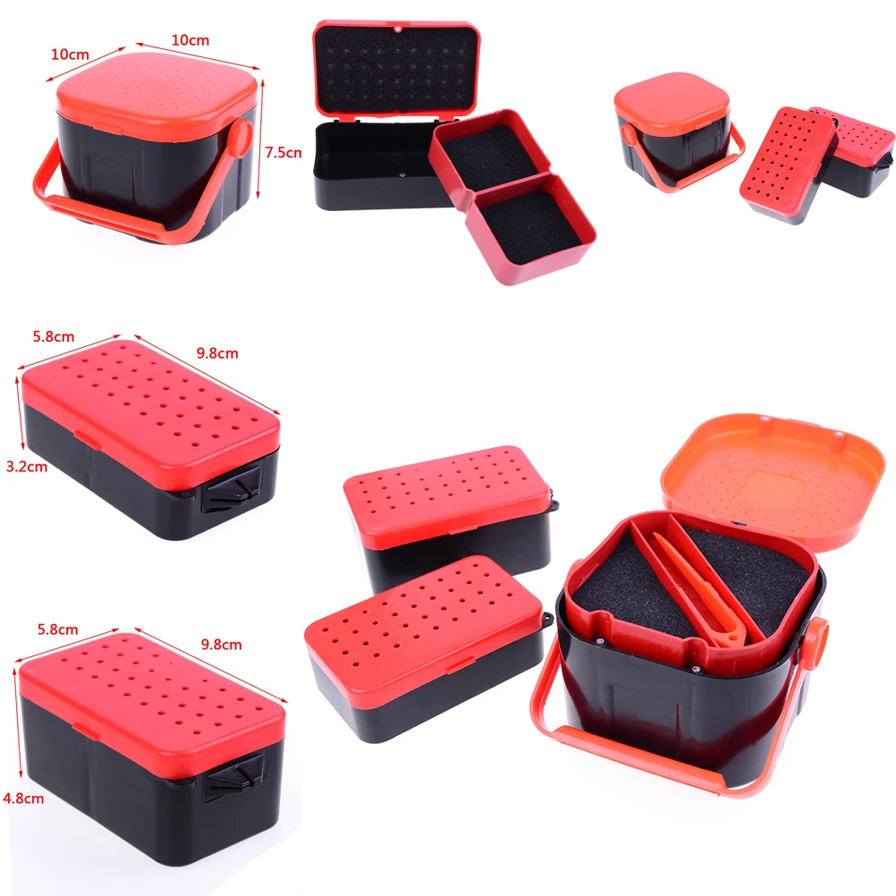 

Bait Redworm Box Size S/M/L Fishing Baits 2 Compartments Earthworm Worm Lure Storage Case Fishing Tackle Box