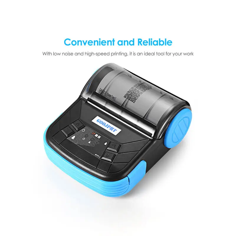 

GOOJPRT MTP-3 80mm Bluetooth 2.0 Mini Thermal Printer Exquisite Lightweight Design Portable Receipt Printer For Android Ios Wind