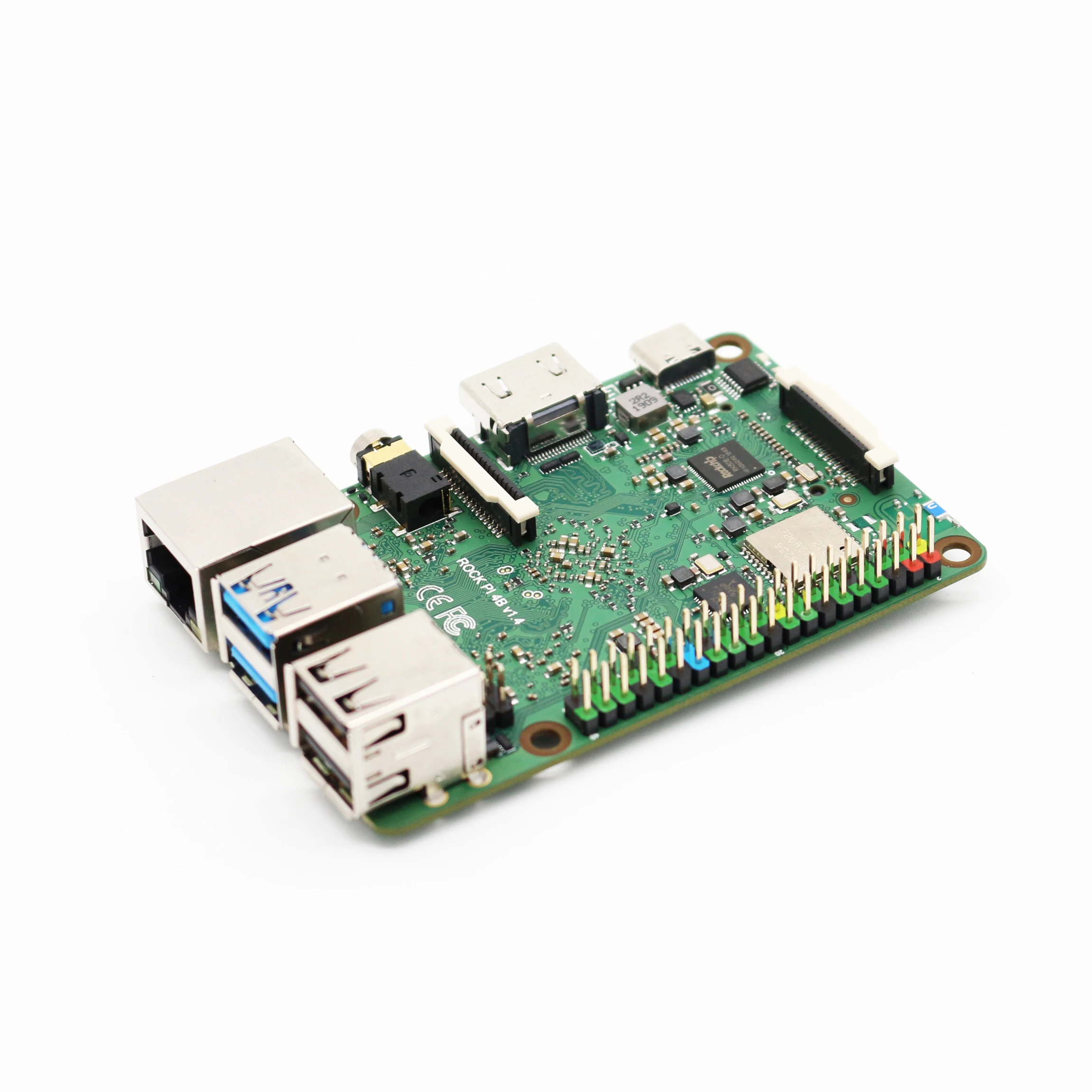 AiSpark ROCK Pi 4B V1.4 - RK3399 64 Bit Hexa Core CPU - 4 GB LPDDR4 RAM - HDMI 2.0 up to 4k@60