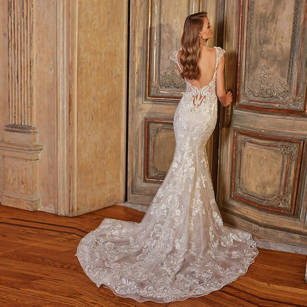 2020 блестящие свадебные платья русалки со съемным шлейфом Vestido De Noiva Sereia