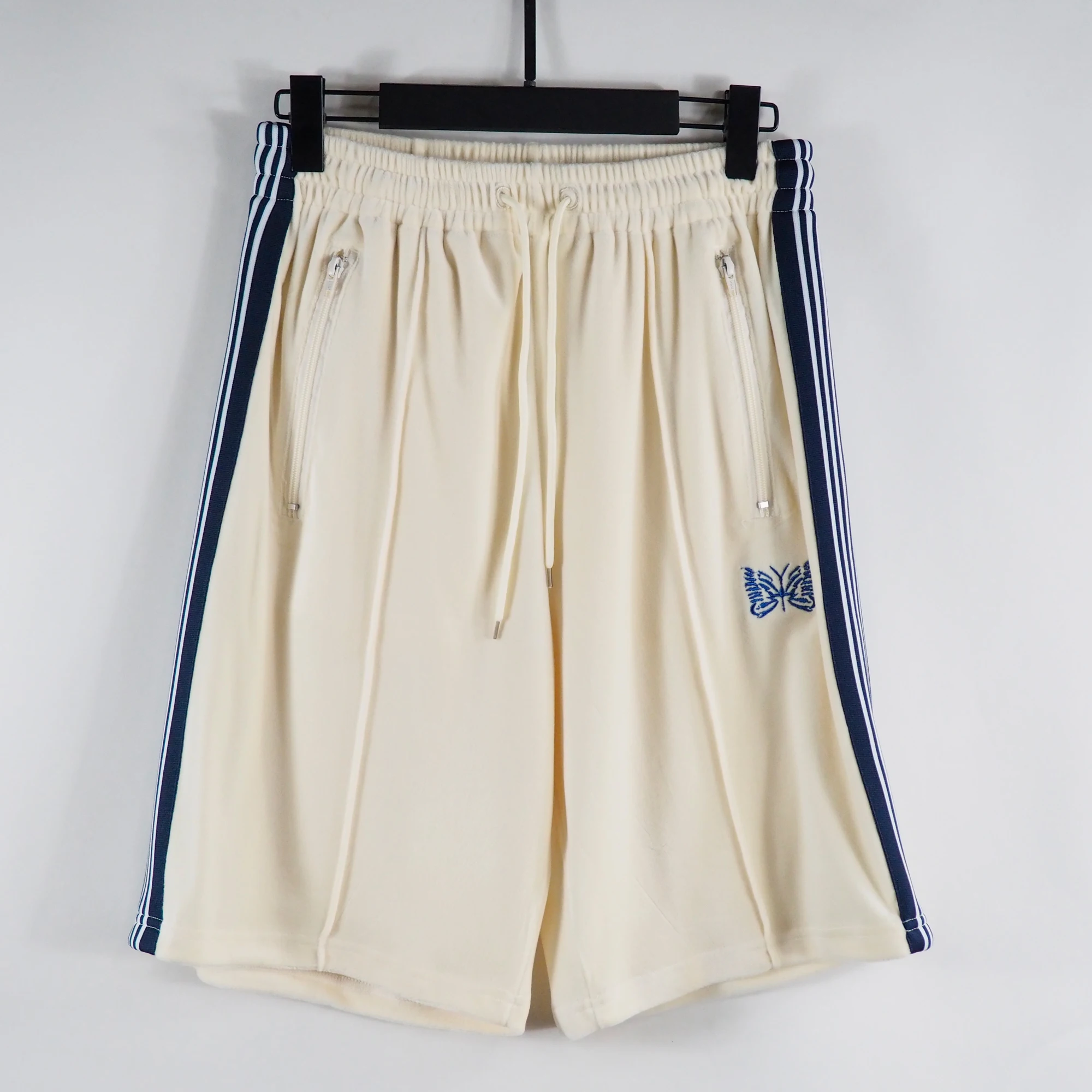 

Needles Butterfly velvet shorts AWGE Needles Pants Rocky Pants Hip Hop 1:1 High Quality Butterfly embroidery Track Sweatpants