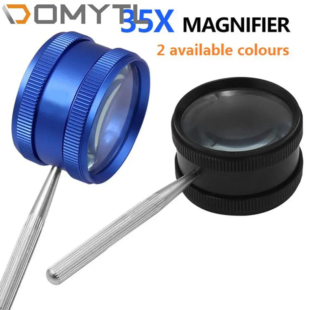 

35 Times 50mm High Power Antique Jewelry Amber Identification Reading Handheld Metal Cylinder Magnifying Glass