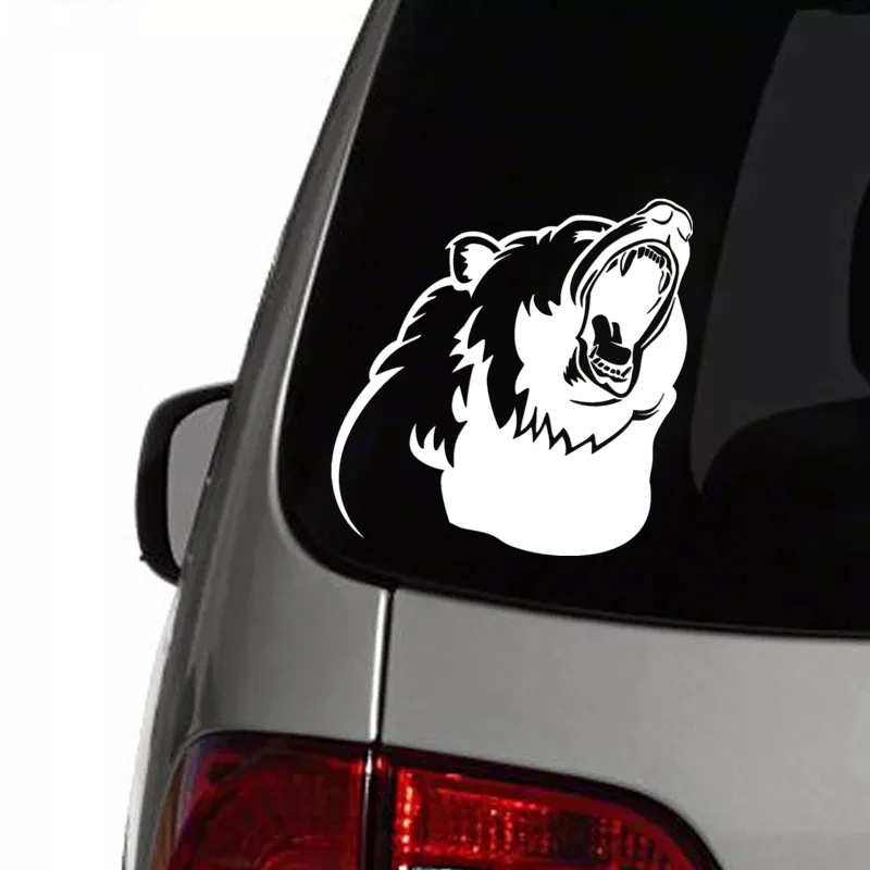 

Hot Sell Bear Funny Car Sticker Vinyl Decal Silver/black Car Auto Stickers for Car Bumper Window Car Decorations 19*19cm