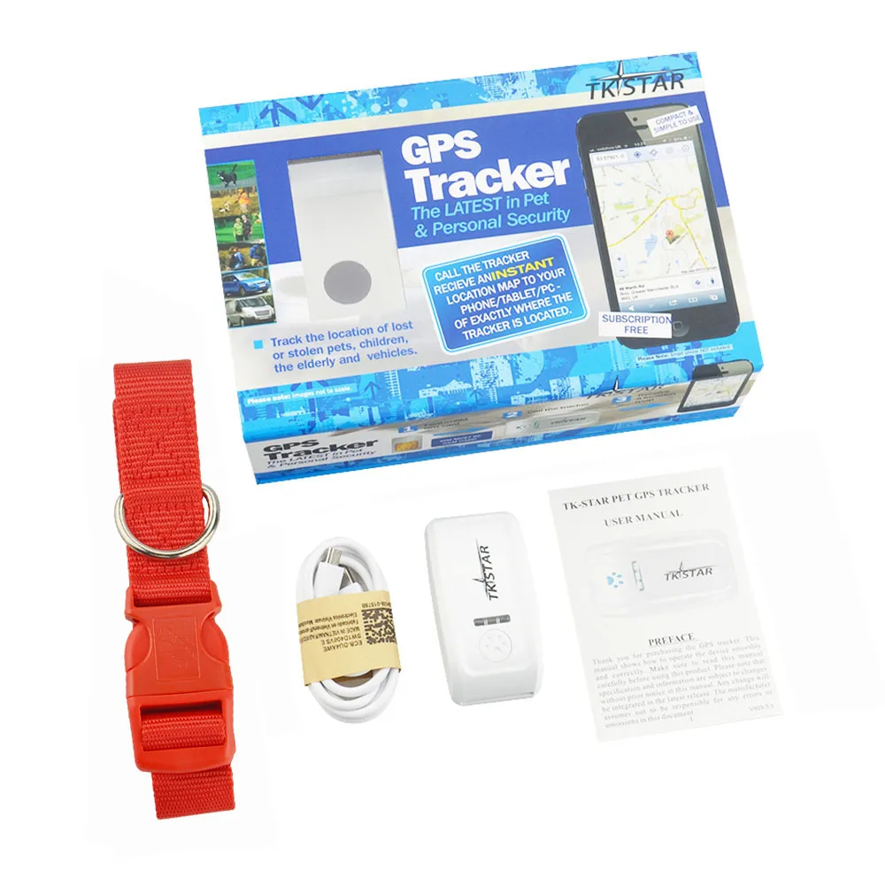 red with box TK909 gps трекер для детей домашнее животное Глобальный мини gps домашнее животное трекер Водонепроницаемый длинный аккумулятор gps локатор цветной ошейник на выбор - Цвет: red with box