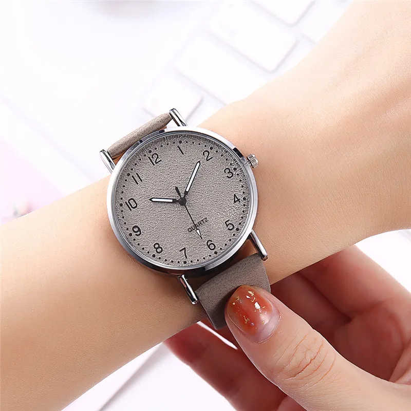 Модные женские часы vansvar простой кожаный ремешок наручные повседневные подарок