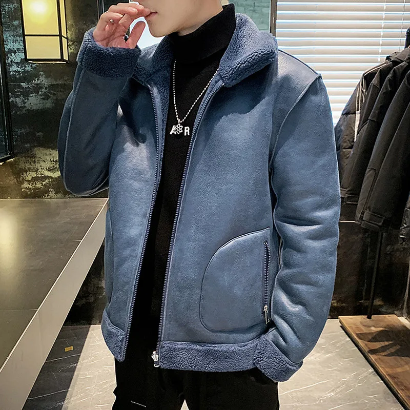 Одежда с обеих сторон мужские замшевые пиджаки пальто свободный Мотоцикл