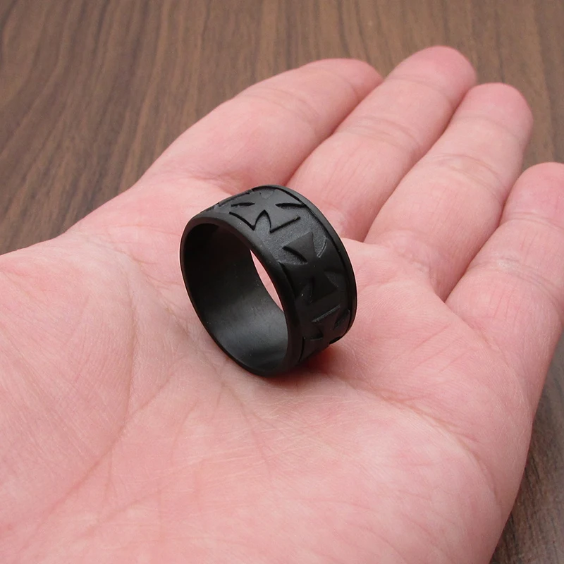 Мужское Винтажное кольцо с черным матовым покрытием из нержавеющей стали