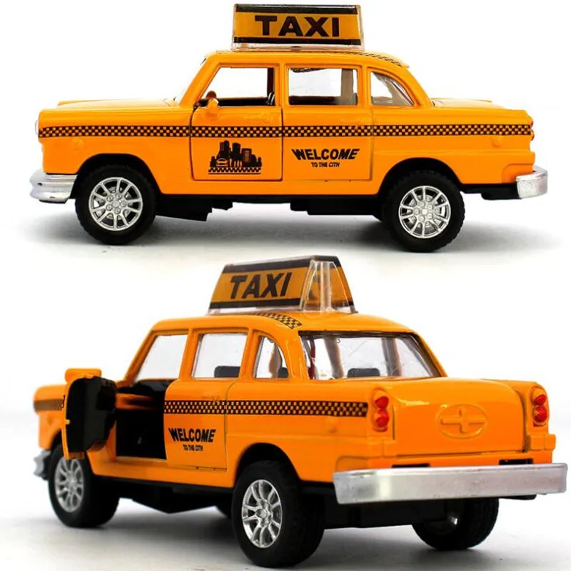 Музыкальные и мигающие 1:32 Сплав тяните назад такси автомобиль игрушечные модели