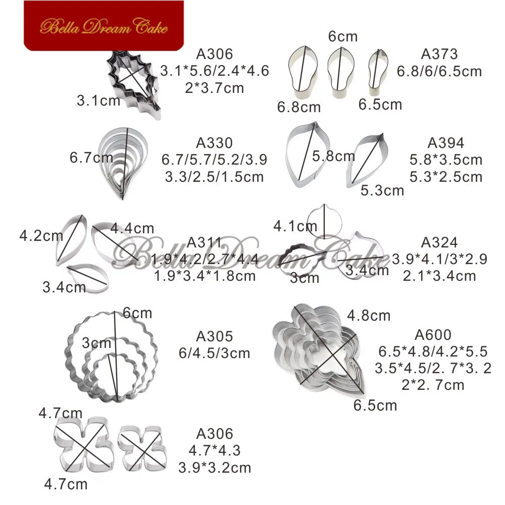 18 наборов силиконовая форма для лепестков листьев цветов из нержавеющей