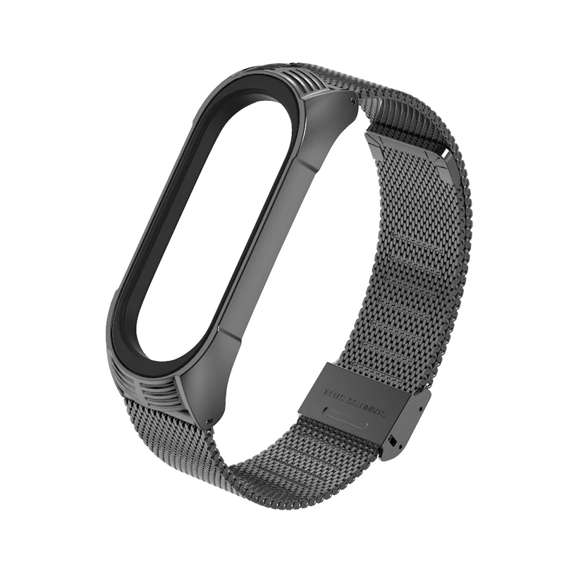 Mi band 4 ремешок металлический браслет для Xiaomi mi Band 4 3 ремешок Безвинтовой из нержавеющей стали mi Band 3 наручные смарт-браслеты аксессуары - Цвет: TF Milanese Black
