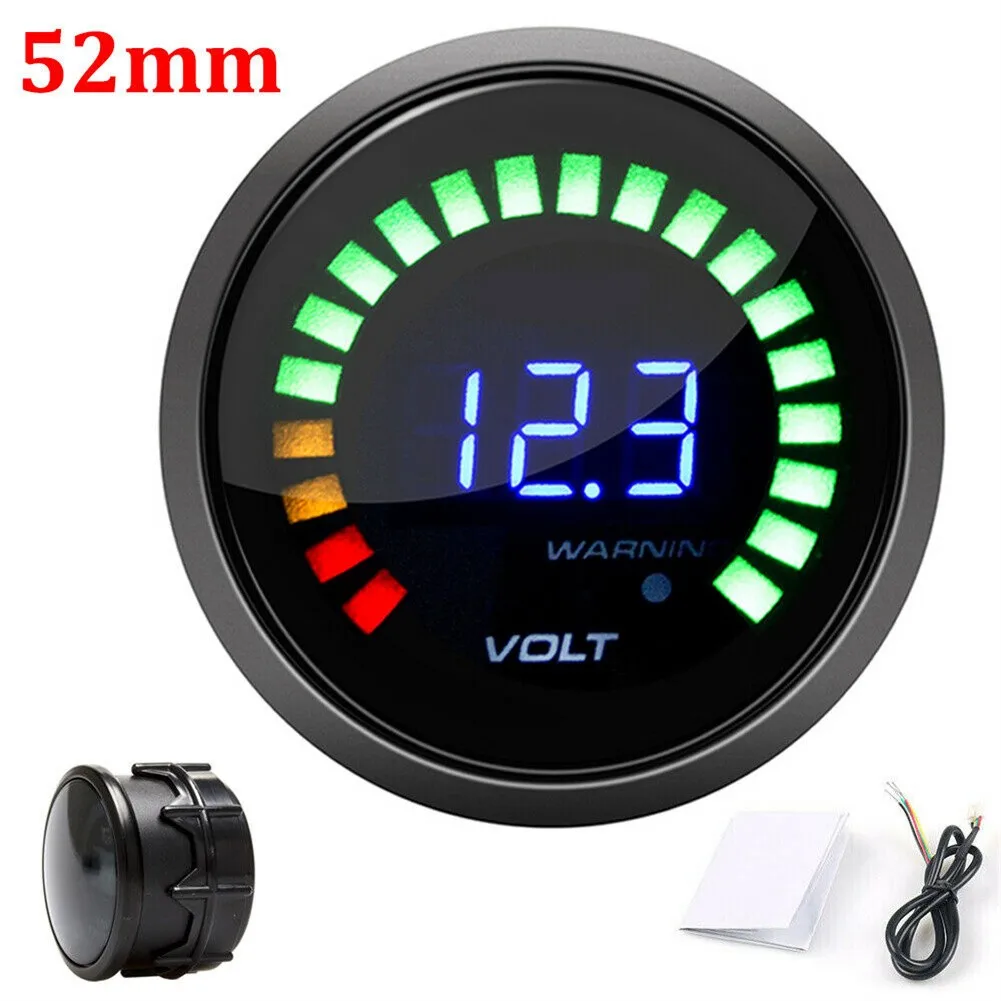 

2'' 52mm Digital Analog LED Electronic Auto Car Voltage Gauge Meter Special Instrument For Racing Car 12V Universal