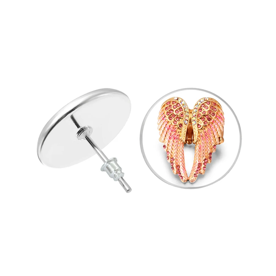 Модные серьги с крыльями ангела серьги-гвоздики талисман амулет панк байкерские