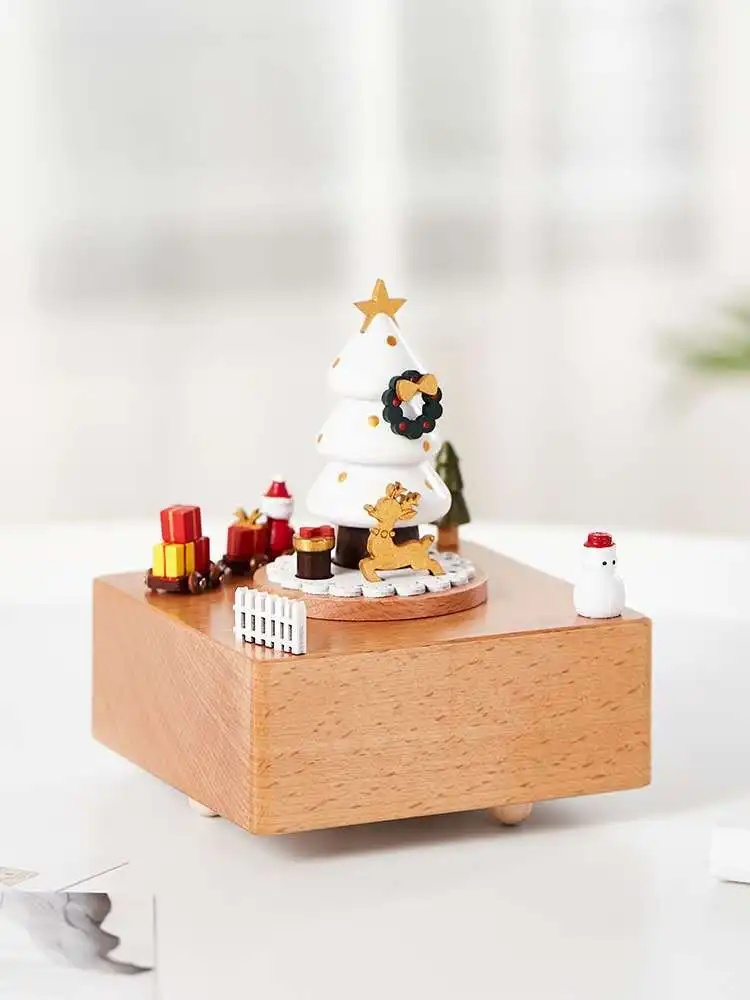 

Chirsmas Series Music Box,Wooden Crafts,Music Box,Wooden Music Box,Home Decor,Christmas Decorations for Home