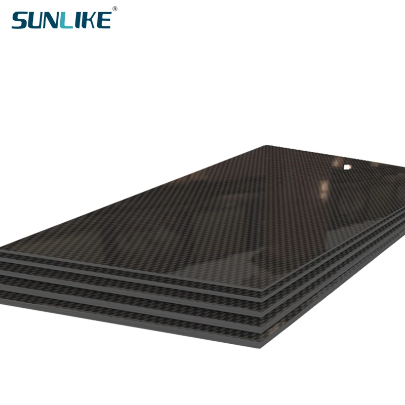 

0.25MM-6MM 100MM X 250MM 3K Glossy Surface Plain Twill Weave Carbon Plate Panel Board Sheets High Composite Hardness Material
