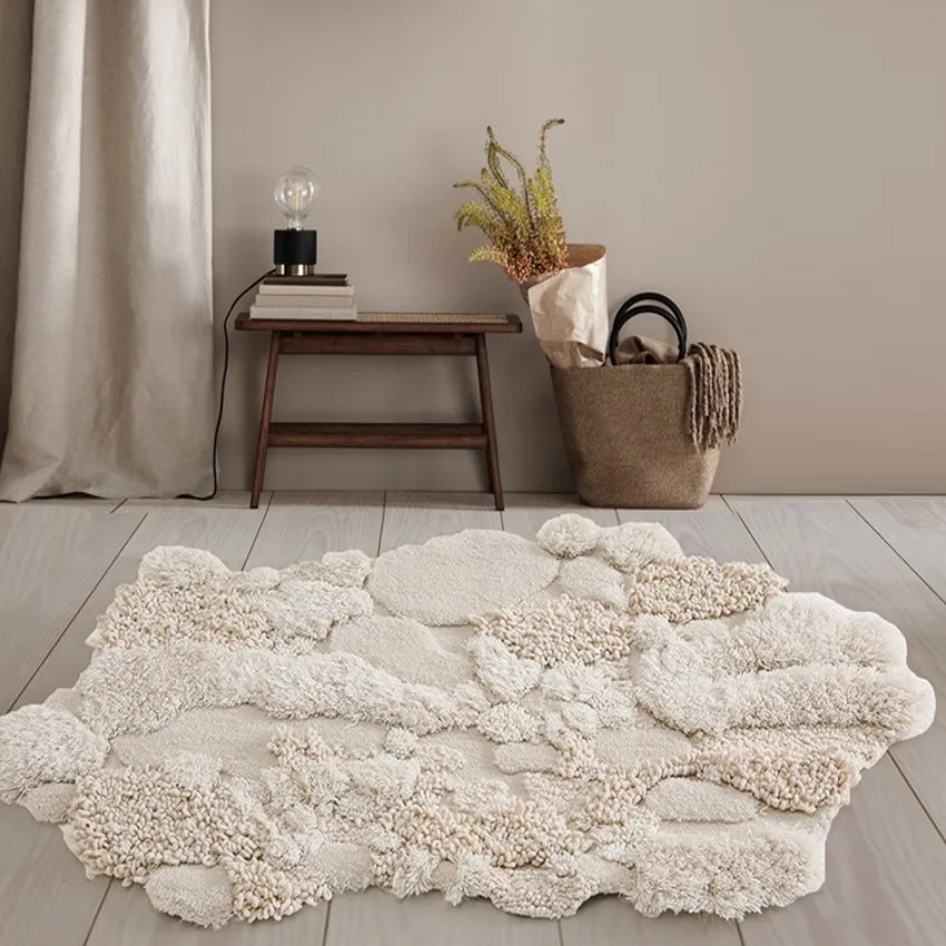 Шерстяной 3D ковер ручной работы в стиле пост-модерн прикроватный скандинавском