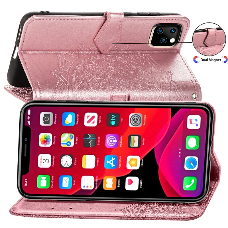 Чехол книжка для Iphone 11 Pro/X/XS Max/XR футляр на магните карт кожаный чехол Apple 6 6s 7 8 Plus