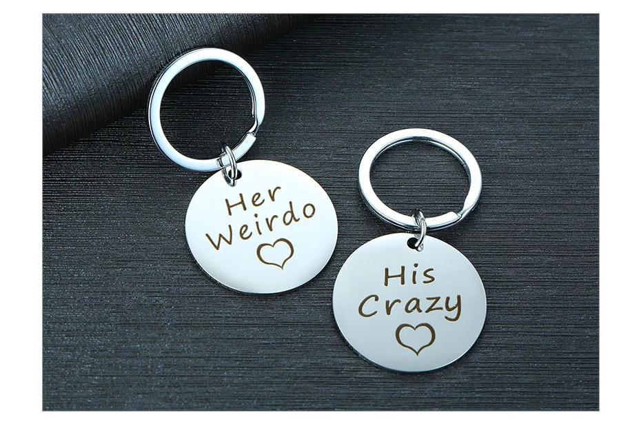 Парные брелки для ключей Vnox His and Her Love Promise, серебряный тон, нержавеющая сталь, подарки на годовщину для женщин и мужчин