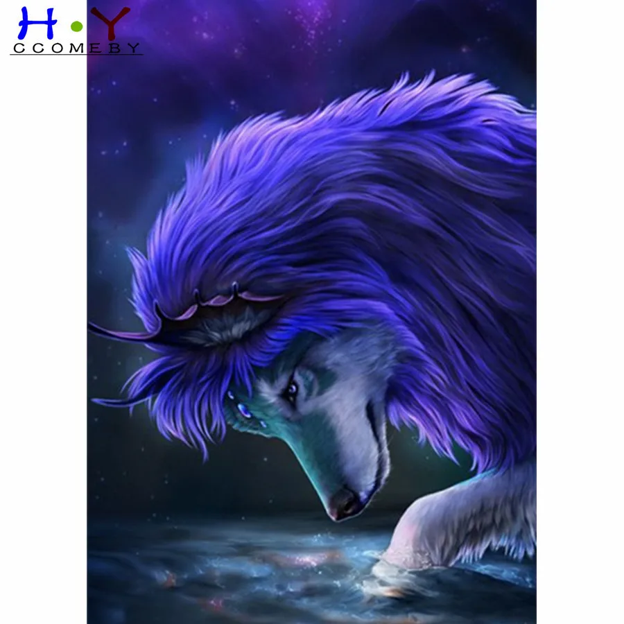 

Алмазная живопись 5D «сделай сам» с изображением животных, вышивка крестиком, квадратная вышивка, Круглая Мозаика, украшение для дома, рожде...