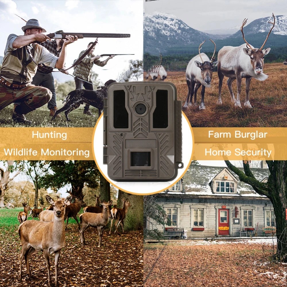 

HD Hunting Camera Automatic Trigger Time Night Vision Waterproof Camera for Off-road Property Safety