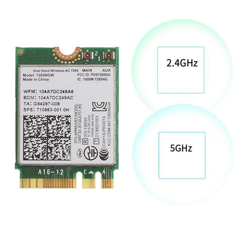 Wi Fi карта для двухдиапазонной беспроводной сети AC 7260AC NGFF Bluetooth 4 0 867 Мбит/с Wlan