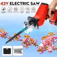 42v mini electric reciprocating saw chain saw rechargeable woodworking pruning one handed garden logging power tool w2 battery