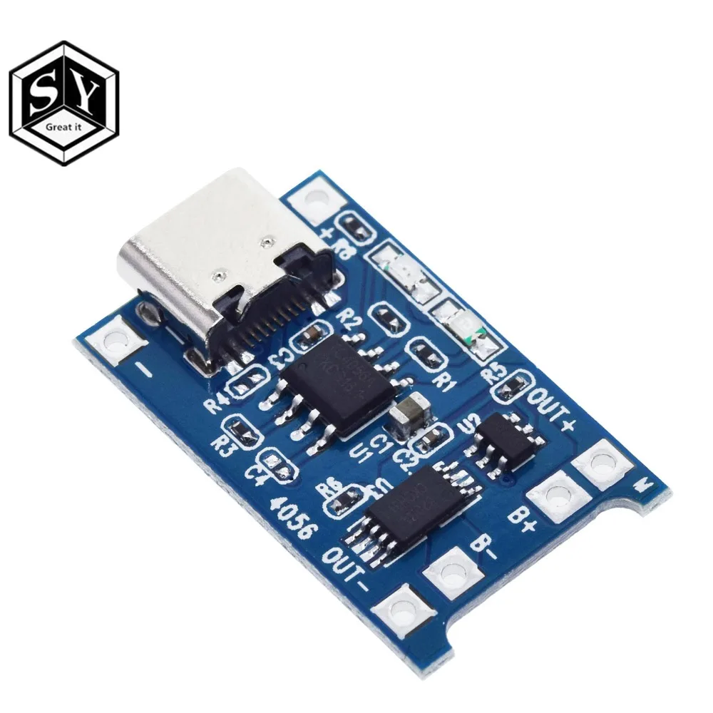5 шт. тип-c USB 5 В 1A 18650 TP4056 модуль зарядного устройства литиевой батареи зарядная плата с защитой двойные функции 1A Li-Ion хорошее