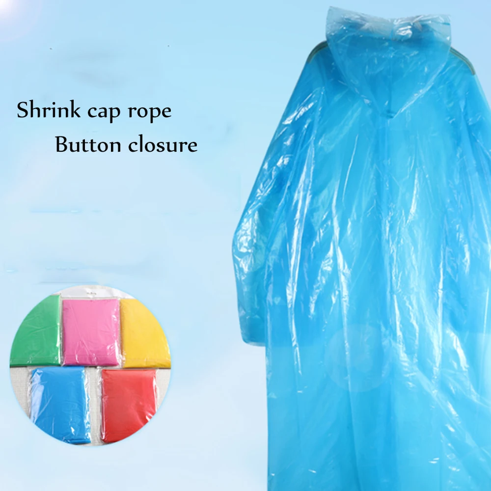 

5pcs/50pcs Disposable Raincoat Outdoor Hiking Travel Camping Emergency Rain Poncho Coat Adult Clear Transparent Hoodie Rainwear