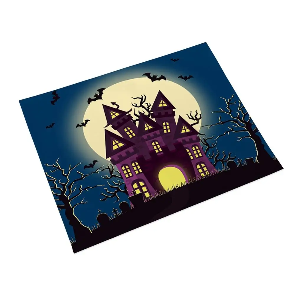 Скатерть с принтом коврик для стола на Хэллоуин из хлопка и льна креативный