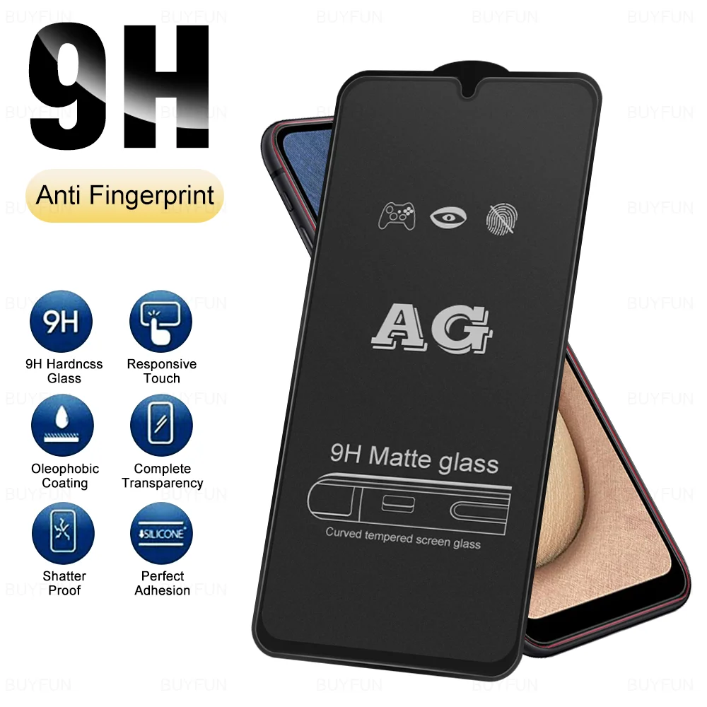 

Для Samsung Galaxy A02S Защитная пленка для экрана матовая против отпечатков пальцев закаленное стекло 9H Защитная передняя пленка на 02 S A02 S