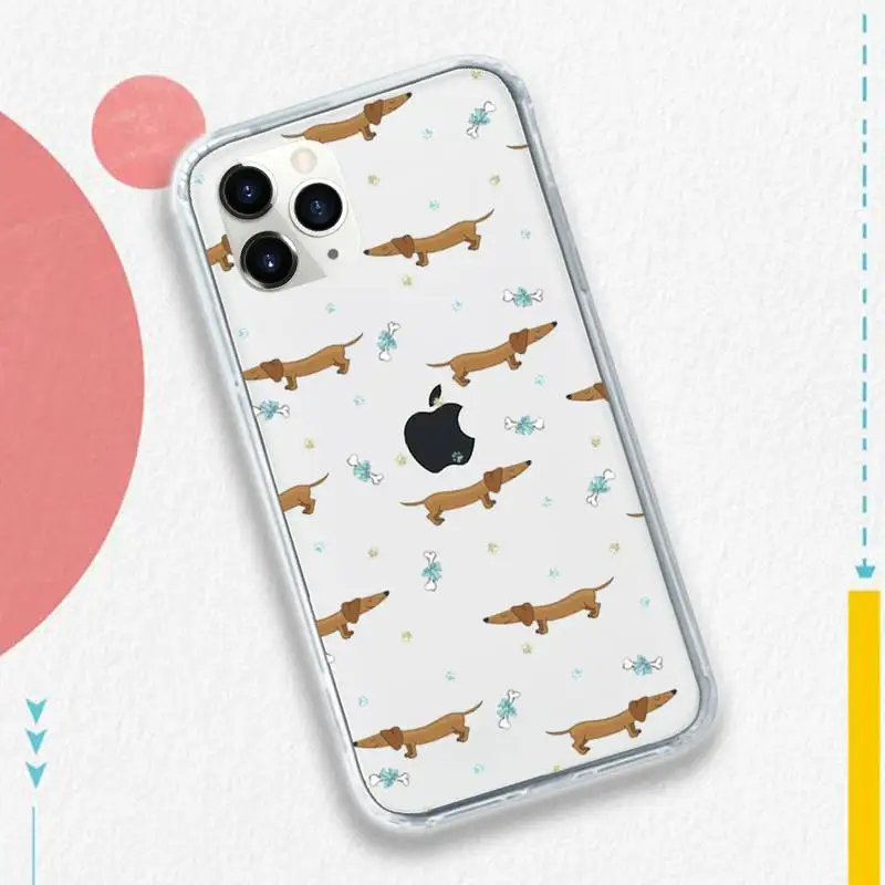 

Cartoons Dachshund Bulldog Phone Case Transparent soft For iphone 5 5s 5c se 6 6s 7 8 11 12 plus mini x xs xr pro max