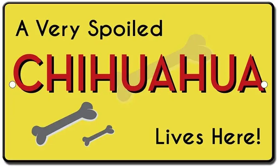 

Very Spoiled Chihuahua Dog Poster Funny Art Decor Vintage Aluminum Retro Metal Tin Sign Painting Decorative Signs 20x30cm
