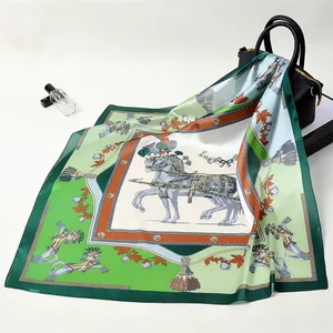 Женские квадратные шарфы, 53 см, с принтом лошади