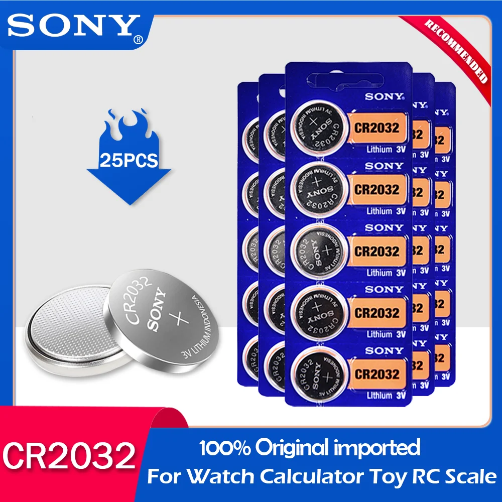 25 шт./лот sony CR2032 100% оригинальный мобильный телефон 3V литиевая батарея для
