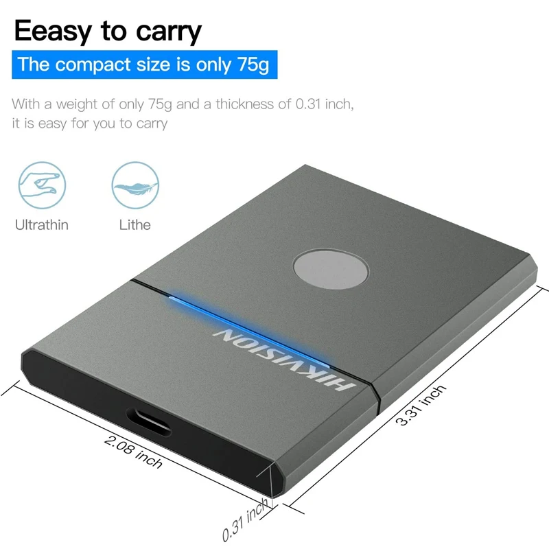 Kaufen HIKVISION Elite 7 Touch Tragbare SSD 500GB 1TB Mit Hallo Backup Und Hallo Sicherheit Ultra USB 3,2 Gen Externe Solid State Drives