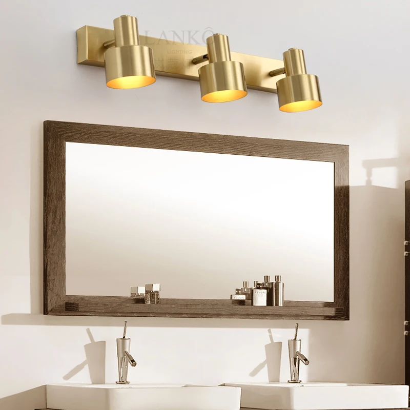 

Modern Led Gold Mirror Vanity Light for Bathroom Stainless Steel Wall Lamp AC85-265V Lamp Wall Mounted Mirror Fornt Lamp