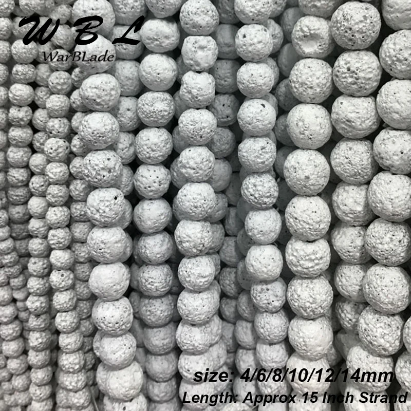 Бусины Из Натурального вулканического камня WBL круглые незакрепленные бусины