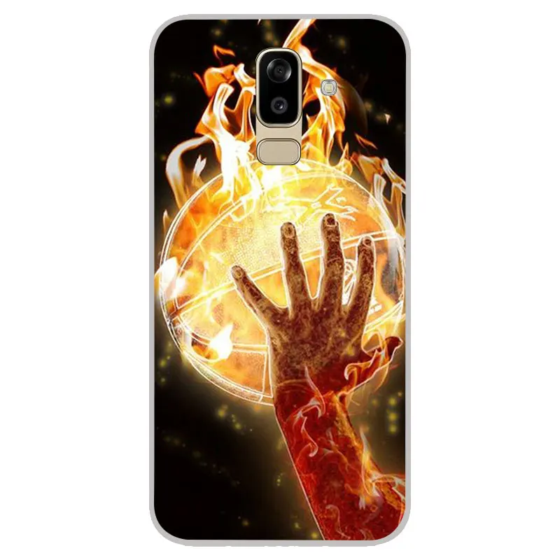 С надписью i love Баскетбол матовый Силиконовый чехол для Samsung Galaxy J3 J5 J7 A3 A5 A7 2016 2017