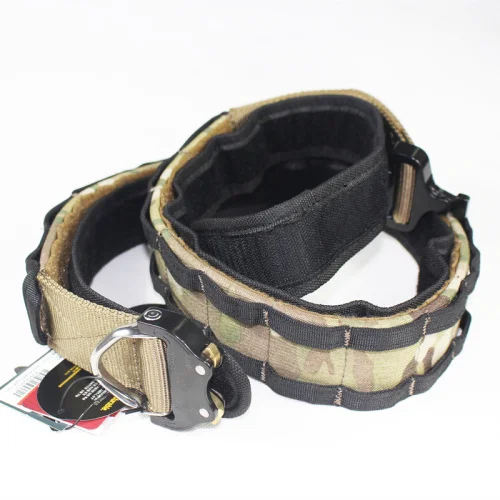 MC Airsoft Competitive Cobra1.75-2inch One-pcs Combat Belt Nylon Support Hunting Tactical Heavy Duty Buckle Pistol EDC Belt WaisDIY - Цвет: MC