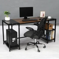splicing computer desk pc laptop study table workstation for homeoffice with 3 layer shelf 150x60x75cm blackus stock
