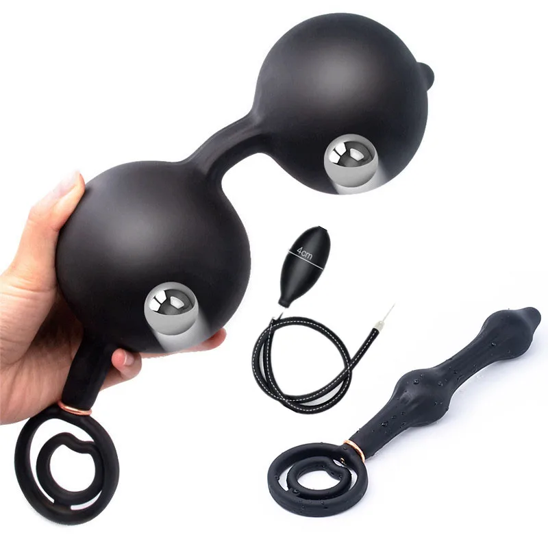 New Huge Inflatable Anal Plug Prostate Massager Vagina Anus Expansion Beads Butt Sex Toys For Men Woman Product |