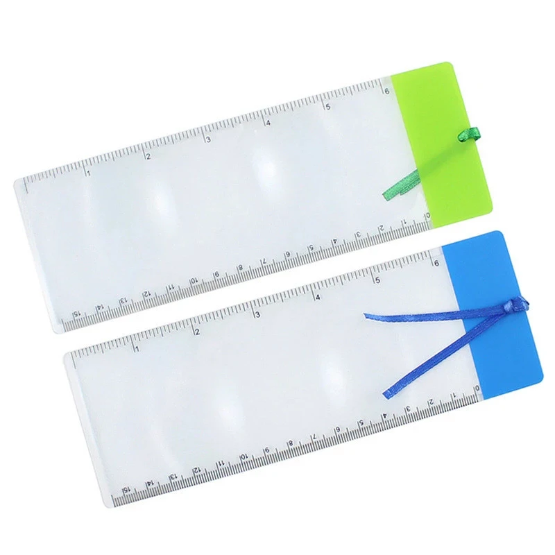 

1Pack Portable Handheld Magnifying Glass Business Card Type PVC 3X Bookmark Magnifying Glass with Random Color Card Holder