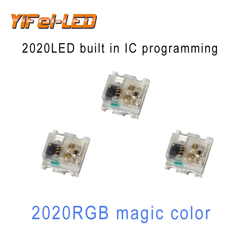 

2020 NEW 200PCS DC5V WS2812 2020 LED Chip mini SMD Addressable Digital RGB Full Color LED Chip Pixels for LED strip screen