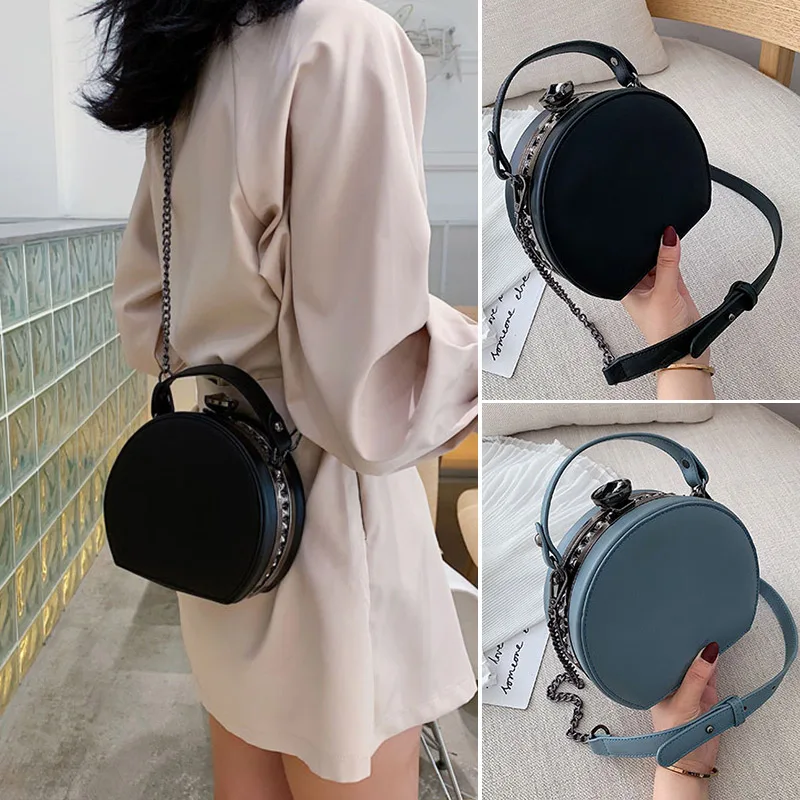 Женская круглая Повседневная сумка через плечо сумки кожаные женские женская