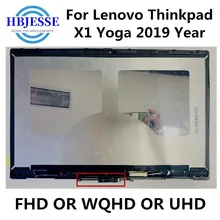 For Lenovo Thinkpad X1 Yoga 2019 LCD Display Touch Screen Mount N140HCG-GR2 B140QAN02.2 NV140QUM-N53 FRU 01YN158 01YN177 01YN122